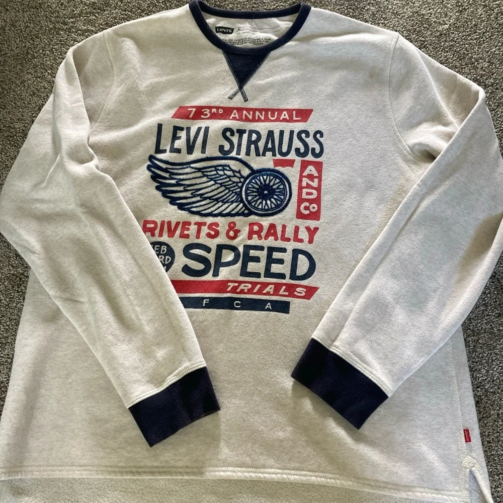 Levi’s Shirt sweatshirt Men’s XL Rivets & Rally Speed Trial SFCA Graphic Print - Picture 1 of 5